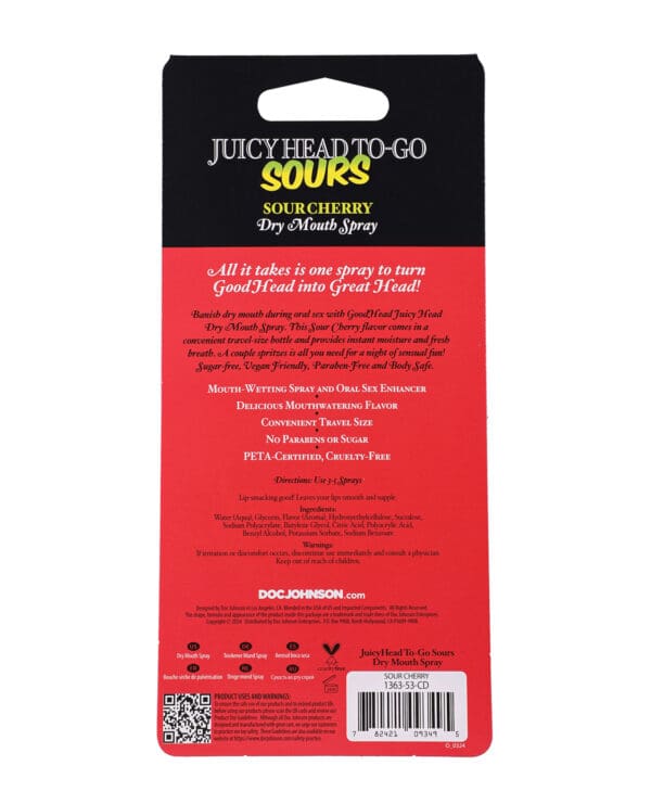 GoodHead Juicy Head Dry Mouth Spray To-Go - .30 oz Sour Blue Cherry - Image 4