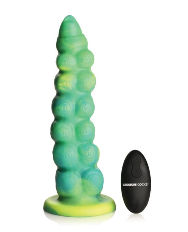 Creature Cocks Squirmer Thrusting & Vibrating Silicone Dildo w/Remote Control - Multi Color - Image 2