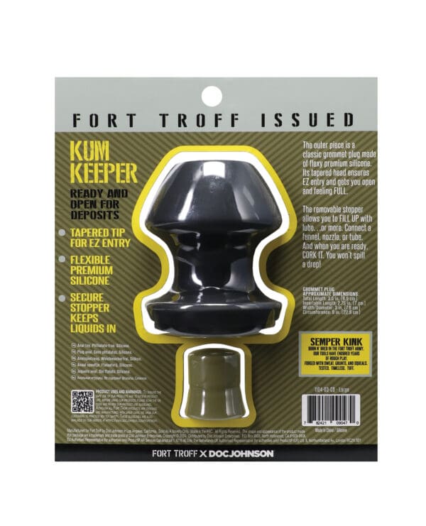Fort Troff Kum Keeper Anal Plug - Large, Black - Image 5