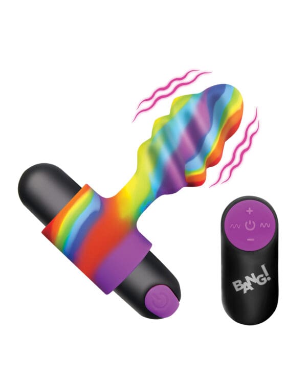 Bang! Vibrating Rainbow Butt Plug - Image 3