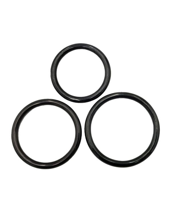 Rouge Black Stainless Steel 3 Piece Cock Ring Set - Black - Image 2