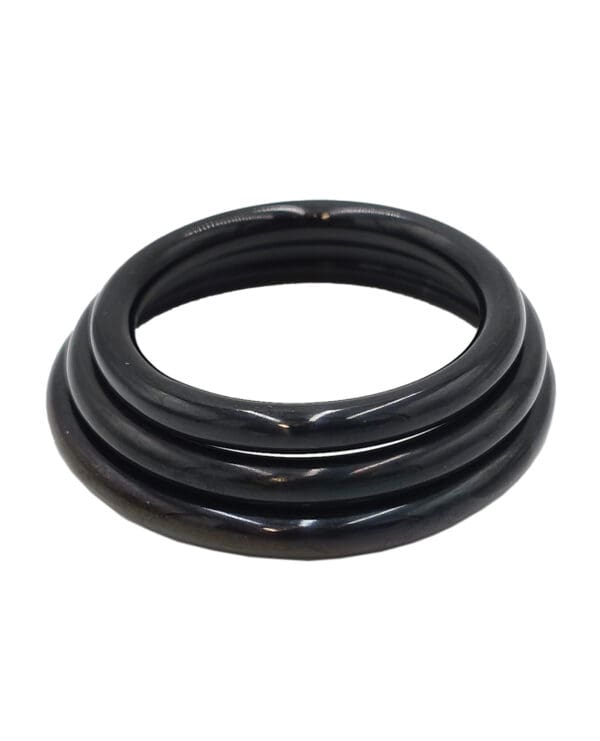 Rouge Black Stainless Steel 3 Piece Cock Ring Set - Black - Image 3