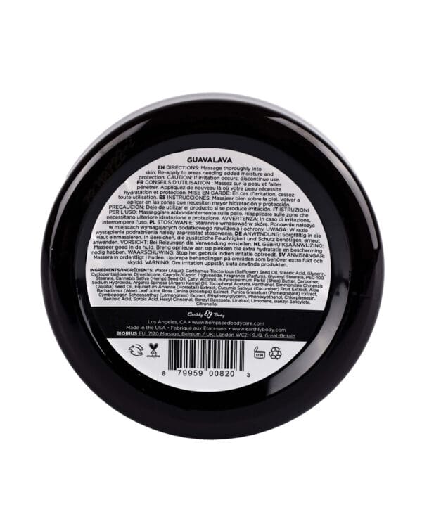 Earthly Body Hemp Seed Skin Butter - 8 oz Jar Guavalava - Image 2