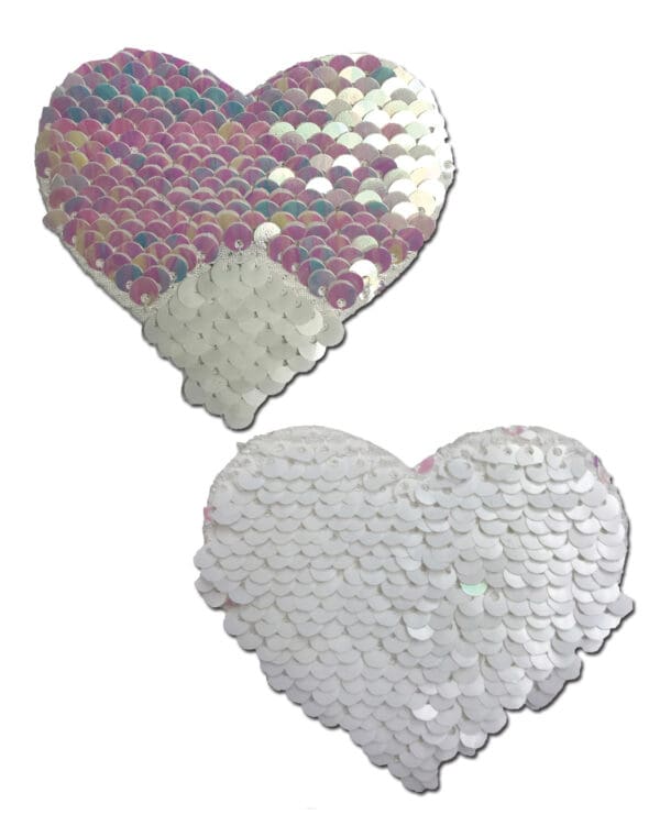 Pastease Premium Color Changing Flip Sequins Heart - Pearl/White O/S - Image 2
