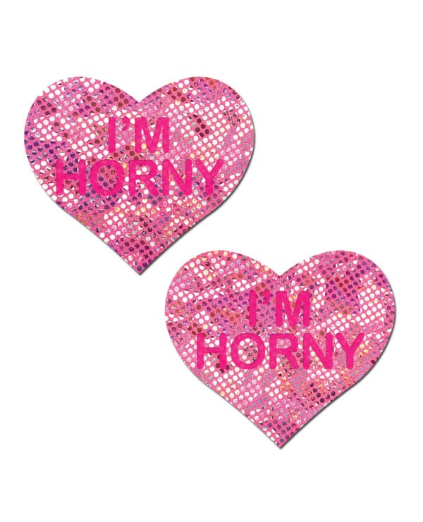Pastease Premium I'm Horny Heart - Pink/Red O/S - Image 2