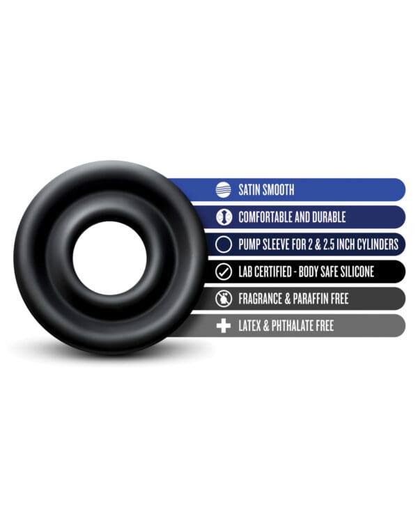 Blush Performance Silicone Pump Sleeve Medium - Black - Image 4