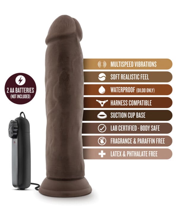 Blush Dr. Skin Dr. Throb 9.5" Cock w/Suction Cup - Chocolate - Image 5