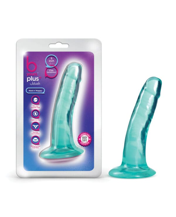 Blush B Yours Plus 5" Hard n' Happy Dildo - Teal