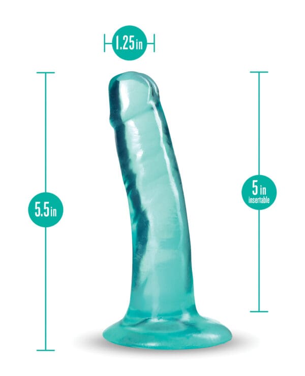 Blush B Yours Plus 5" Hard n' Happy Dildo - Teal - Image 4
