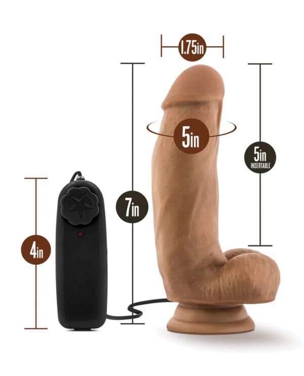 Blush Coverboy MMA Fighter 7" Vibrating Realistic Cock - Mocha - Image 5
