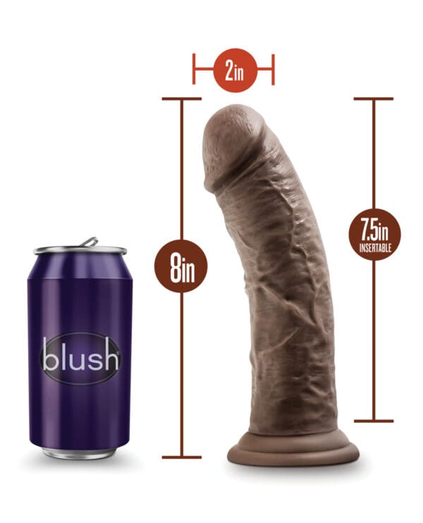 Blush Dr. Skin Plus 8" Posable Dildo - Chocolate - Image 4