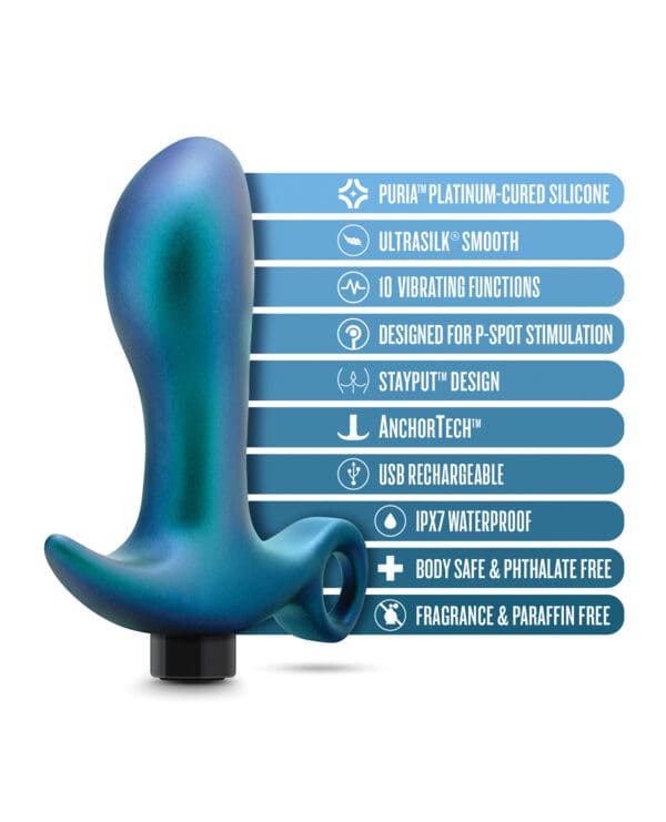 Blush Anal Adventures Matrix Teleportation Plug - Lunar Blue - Image 5