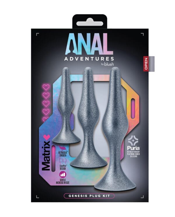 Blush Anal Adventures Matrix Genesis Plug Kit - Silver - Image 4