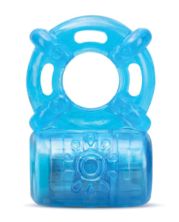 Blush Stay Hard Rechargeable 5 Function Cock Ring- Blue - Image 2