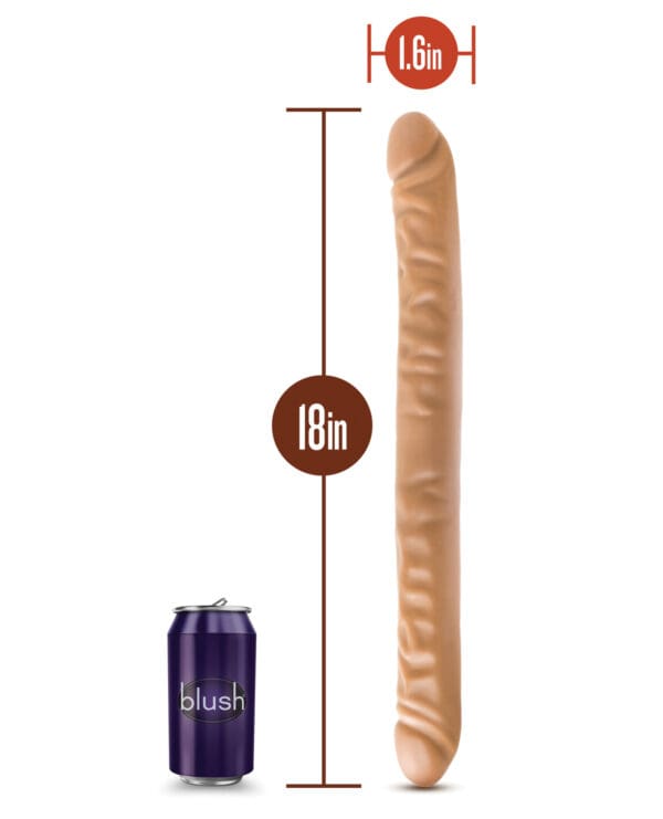 Blush Dr. Skin 18" Double Dildo - Mocha - Image 3