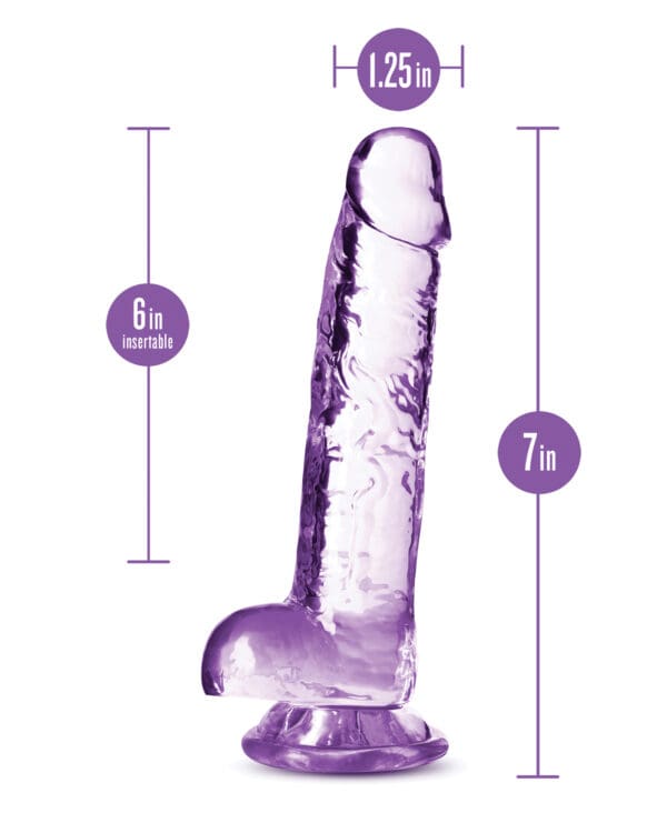 Blush Naturally Yours 7" Crystalline Dildo - Amethyst - Image 4