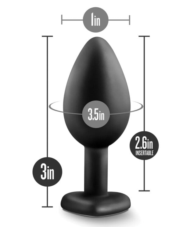 Blush Temptasia Bling Plug w/Gem Small - Black - Image 5