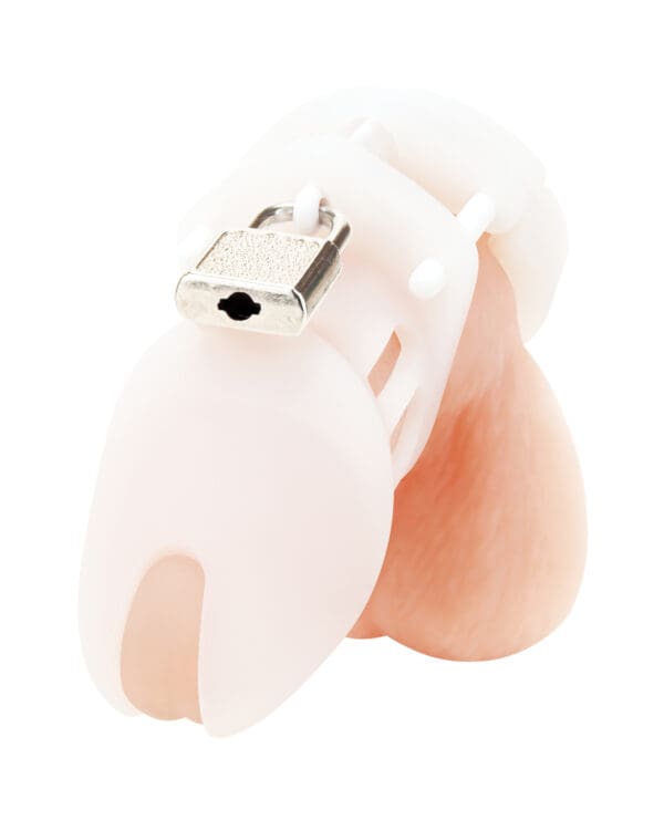 Blue Line Silicone Chastity Cage - White - Image 2
