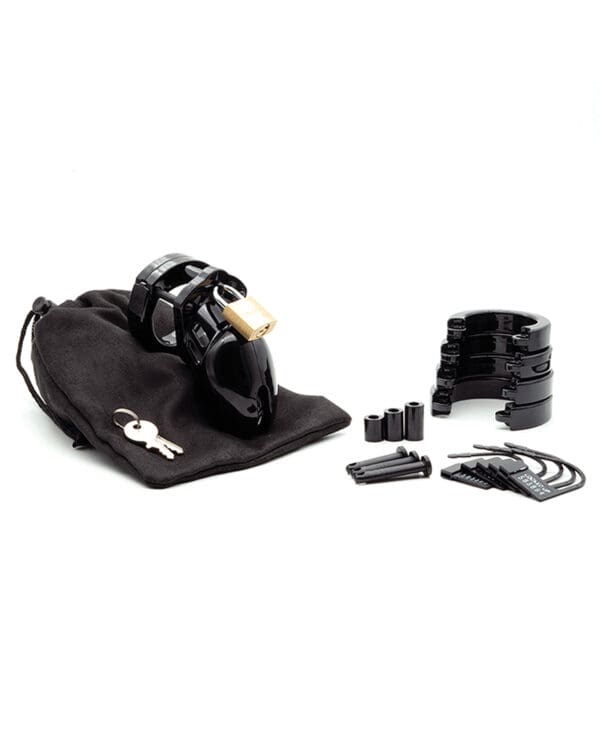 CB-6000S 2 1/2" Cock Cage & Lock Set - Black - Image 4