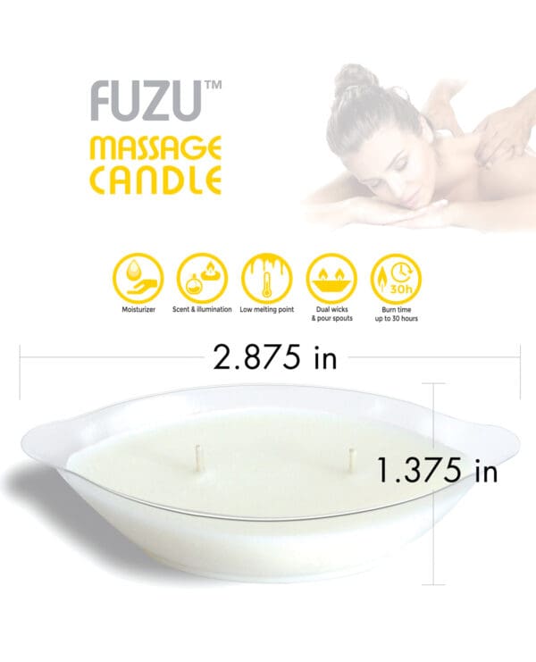 Fuzu Massage Candle - 4 oz Fiji Dates & Lemon Peel - Image 4