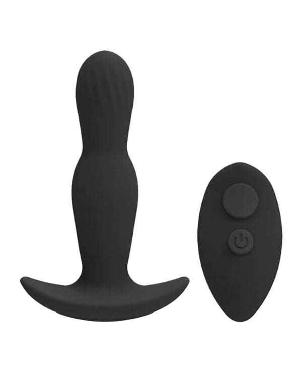 A Play Expander Rechargeable Silicone Anal Plug w/Remote - Black - Image 2