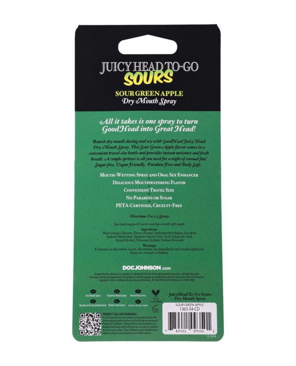 GoodHead Juicy Head Dry Mouth Spray To-Go - .30 oz Sour Green Apple - Image 4