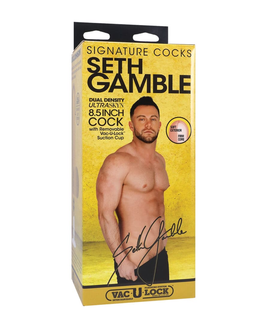 Signature Cocks ULTRASKYN 8" Cock w/Removable Vac-U-Lock Suction Cup - Seth Gamble