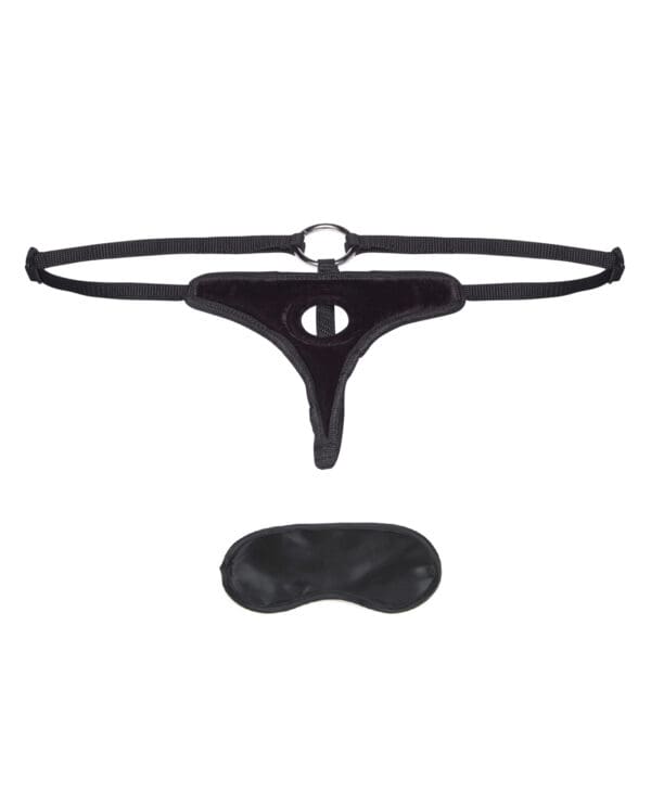 Lux Fetish Velvet Bikini Strap On - Black - Image 3