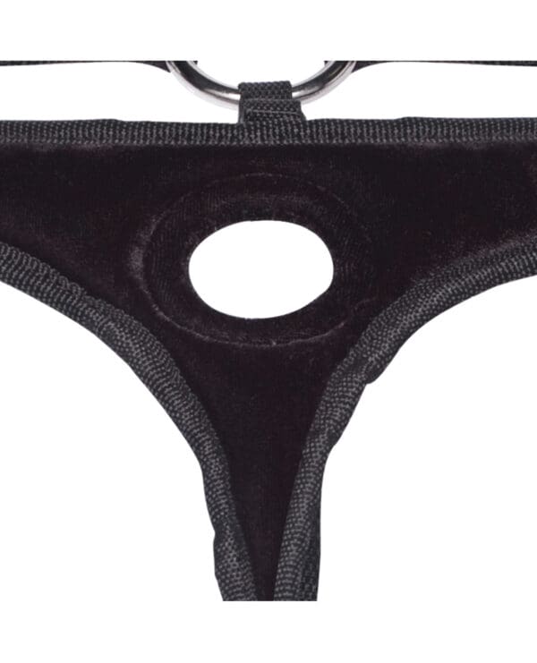 Lux Fetish Velvet Bikini Strap On - Black - Image 5