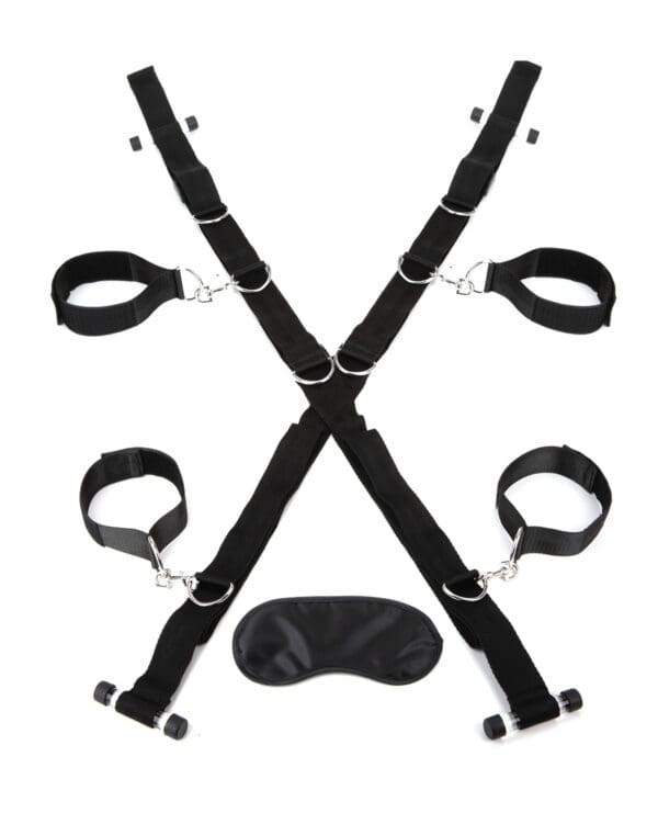 Lux Fetish Over the Door Cross w/4 Universal Soft Restraint Cuffs - Image 2