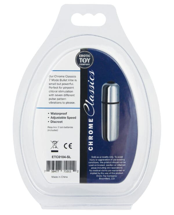 Erotic Toy Company Chrome Classics Bullet 7 Speed - Silver - Image 3
