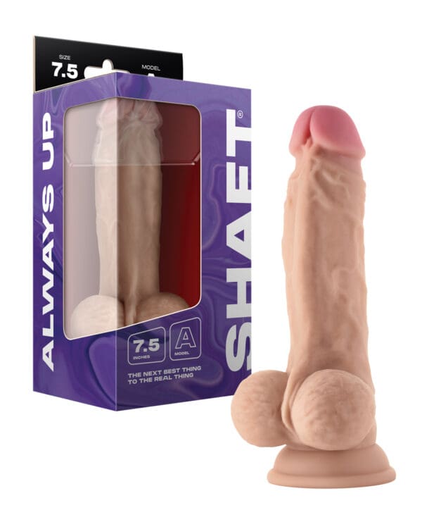 Shaft Model A Flexskin Liquid Silicone 7.5" Dong w/Balls - Pine
