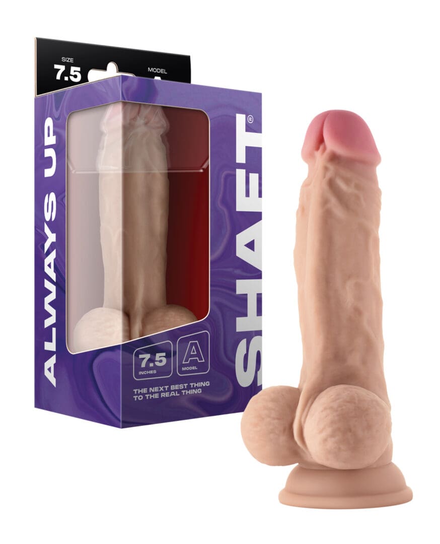 Shaft Model A Flexskin Liquid Silicone 7.5" Dong w/Balls - Pine