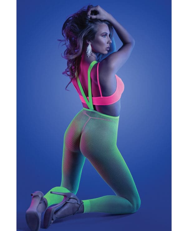 Glow Come Alive Suspender Stockings, Bralette & G-String Multi Color O/S - Image 2