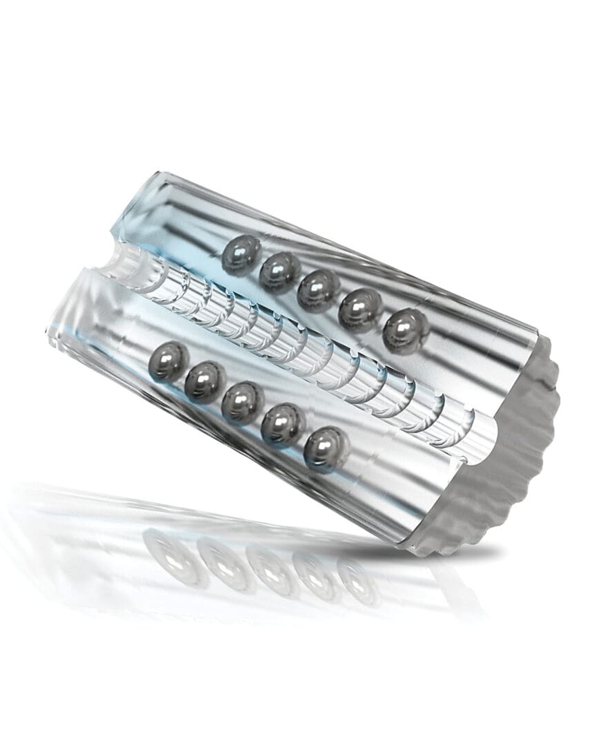 MSTR B8 Balls to the Wall Clear-View Beaded Stroker - Clear - Image 4