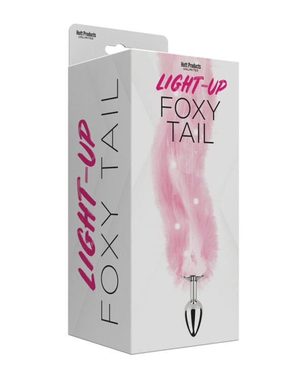 Foxy Tail Light Up Faux Fur Butt Plug - Pink