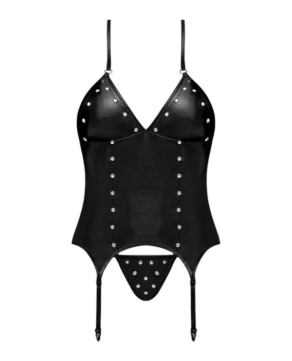 Lust Madame Corset w/Metal Garters & G-String Black L/XL - Image 4