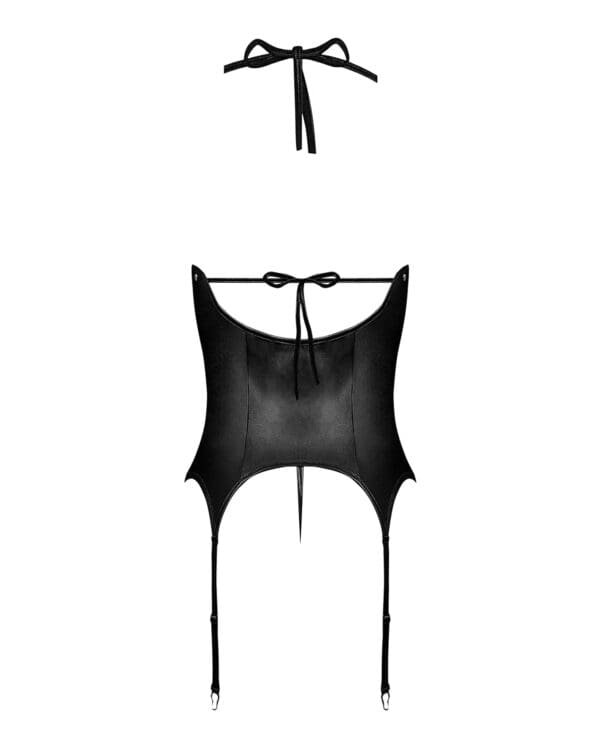 Lust Madame Corset w/Metal Garters & G-String Black L/XL - Image 5