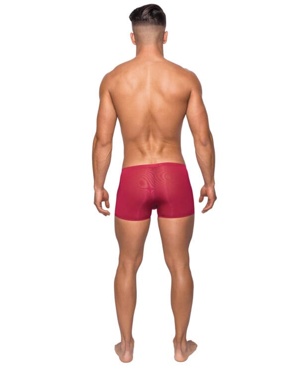 Seamless Sleek Short w/Sheer Pouch Red LG - Image 2