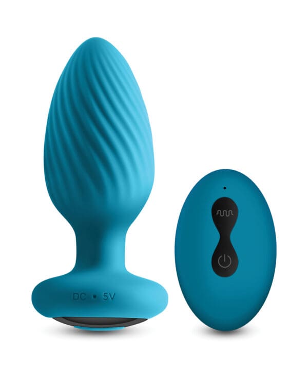INYA Alpine 2.0 Gyrating & Vibrating Anal Plug w/Remote - Teal - Image 3