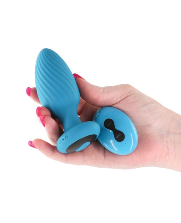INYA Alpine 2.0 Gyrating & Vibrating Anal Plug w/Remote - Teal - Image 4