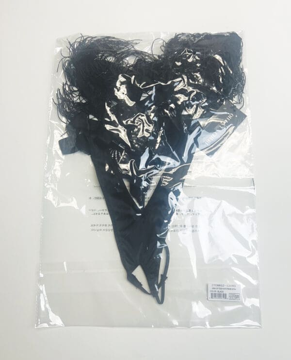 Annika Open Cup Teddy w/Fringe Detail - Black L/XL - Image 5
