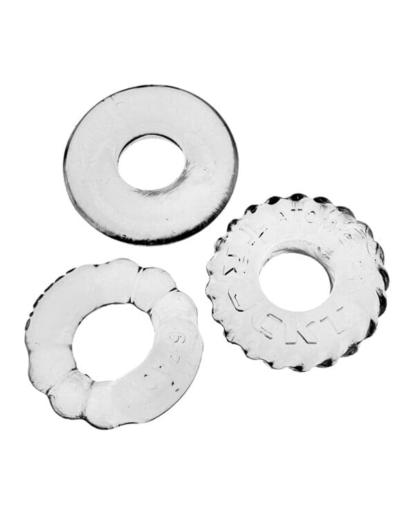 Oxballs Bonemaker 3 Pack Cockring Kit - Clear - Image 2