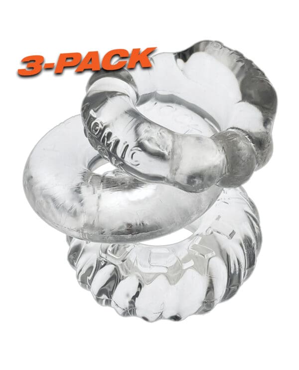Oxballs Bonemaker 3 Pack Cockring Kit - Clear - Image 3