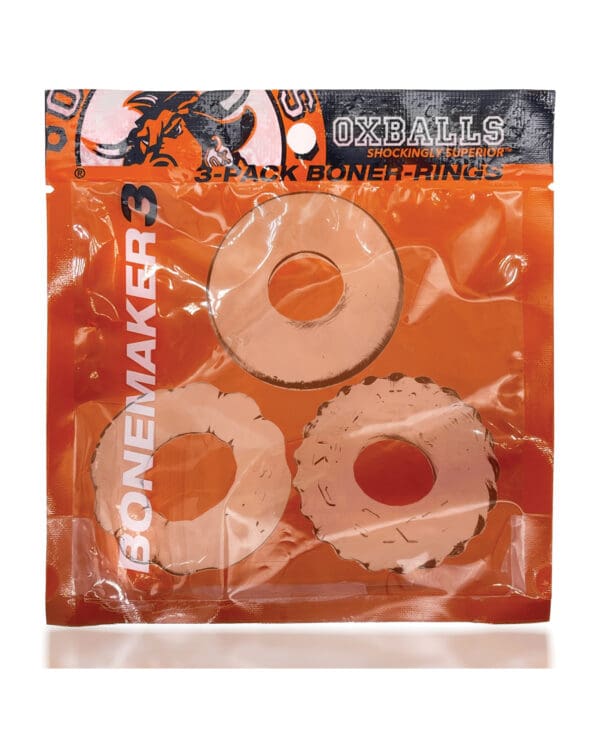 Oxballs Bonemaker 3 Pack Cockring Kit - Clear - Image 4