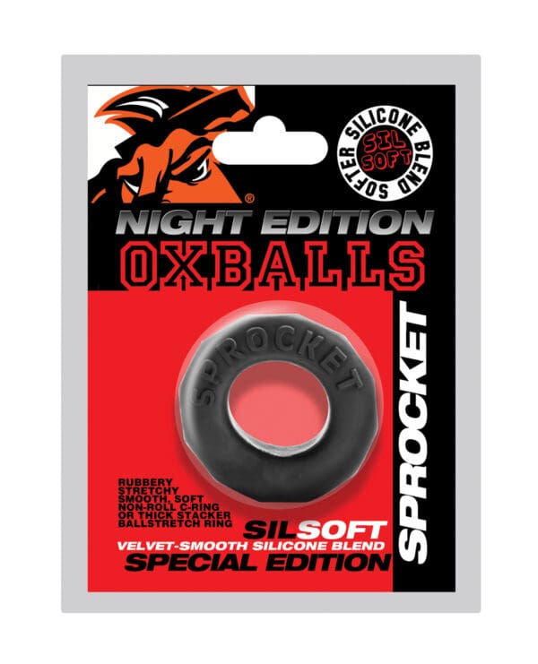 Oxballs Sprocket Comfort No-Roll Cock Ring - Special Edition Night - Image 5