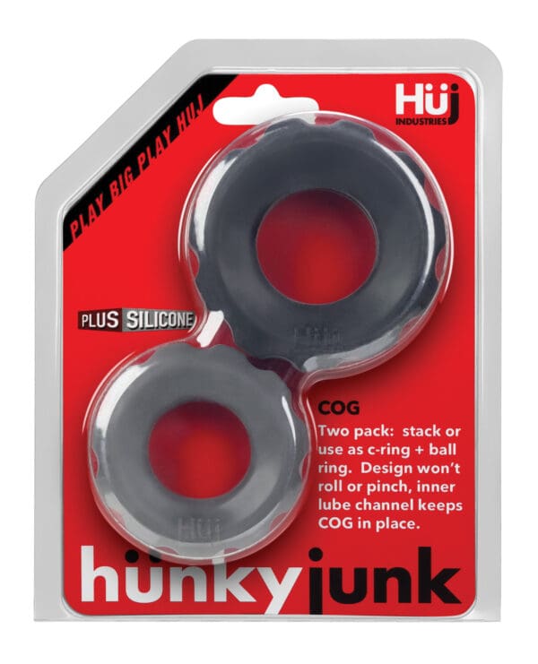 Hunky Junk Cog Ring 2 Size Double Pack - Tar & Stone Pack of 2 - Image 4