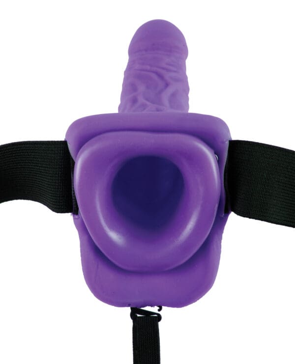 Fetish Fantasy Series 7" Vibrating Hollow Strap On w/Balls - Purple - Image 4
