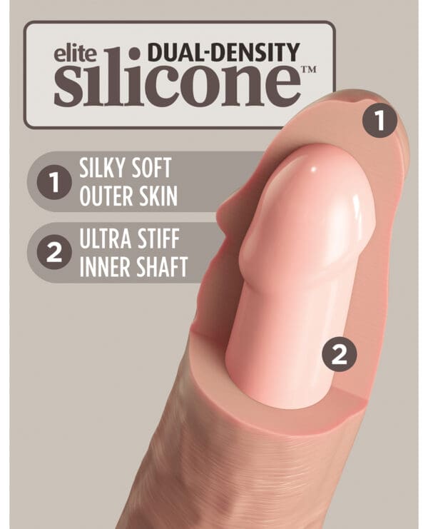 King Cock Elite 6" Dual Density Silicone Cock - Light - Image 5