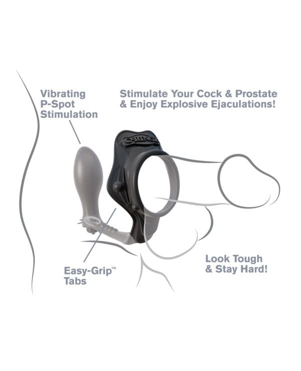 Fantasy C-Ringz Rock Hard Ass-Gasm Vibrating Ring - Black - Image 5